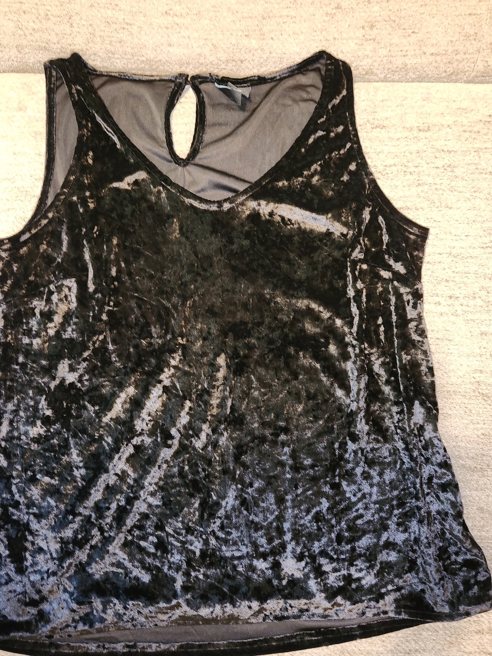 Women's Cynthia Rowley Sleeveless Crushed Velvet Top Sz M Medium
